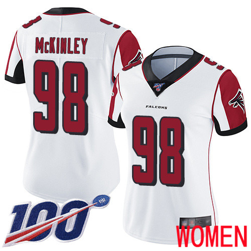 Atlanta Falcons Limited White Women Takkarist McKinley Road Jersey NFL Football #98 100th Season Vapor Untouchable